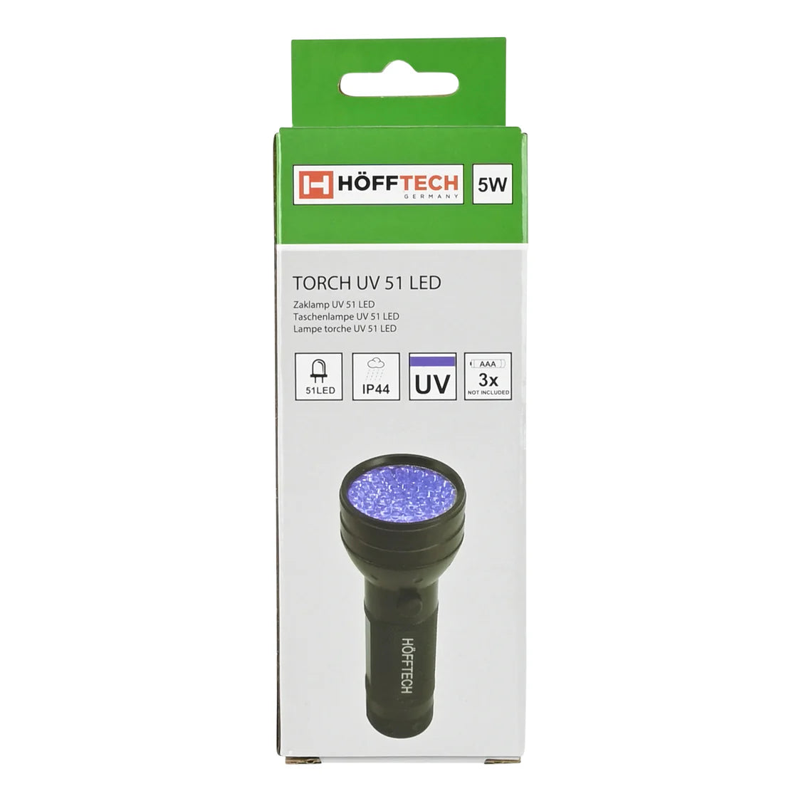 Höfftech UV Zaklamp 51 LED – 5W – IP44 – Aluminium behuizing