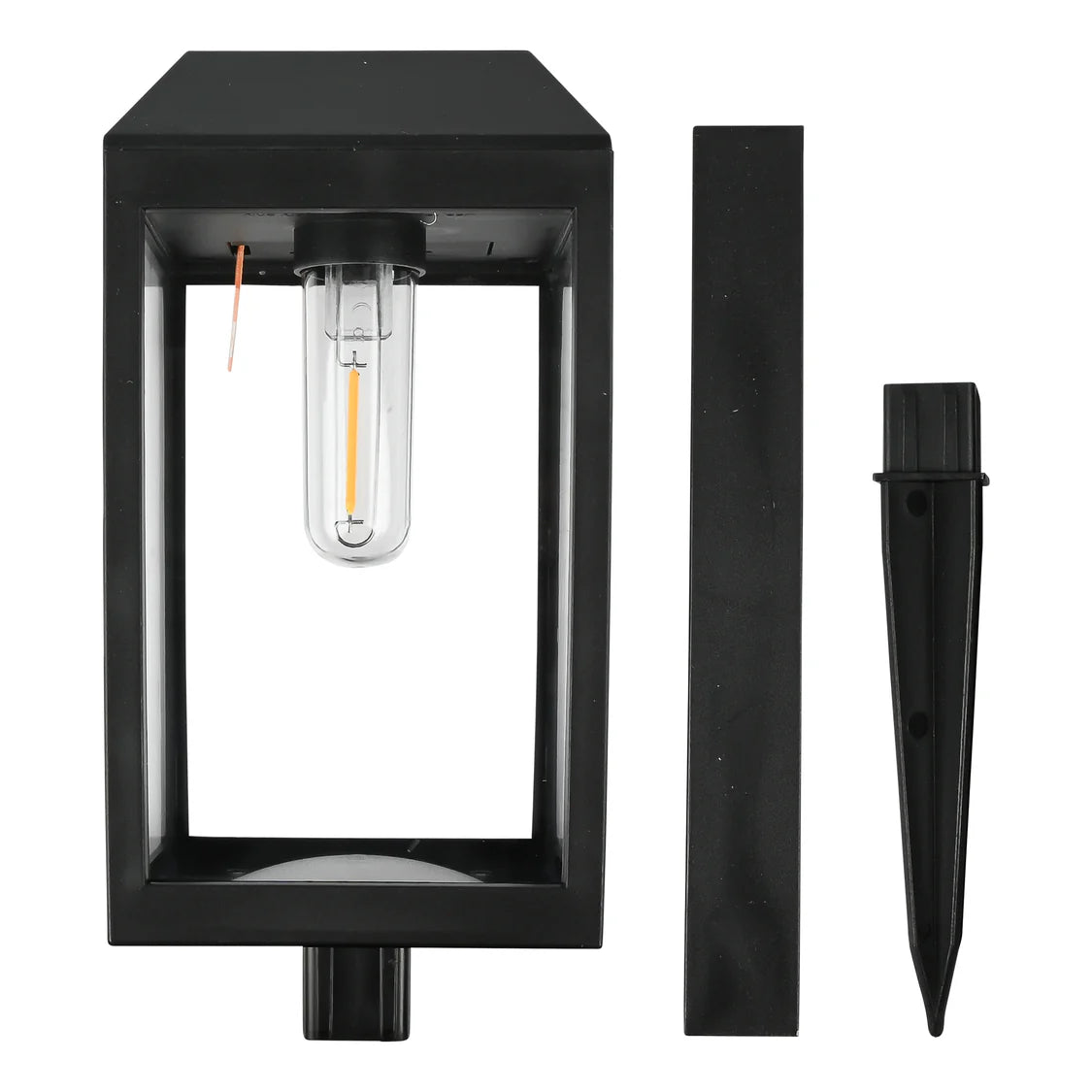 Solar Tuinlamp op Zonne-energie – 2-delig – IP44 – 8 uur licht – Zwart