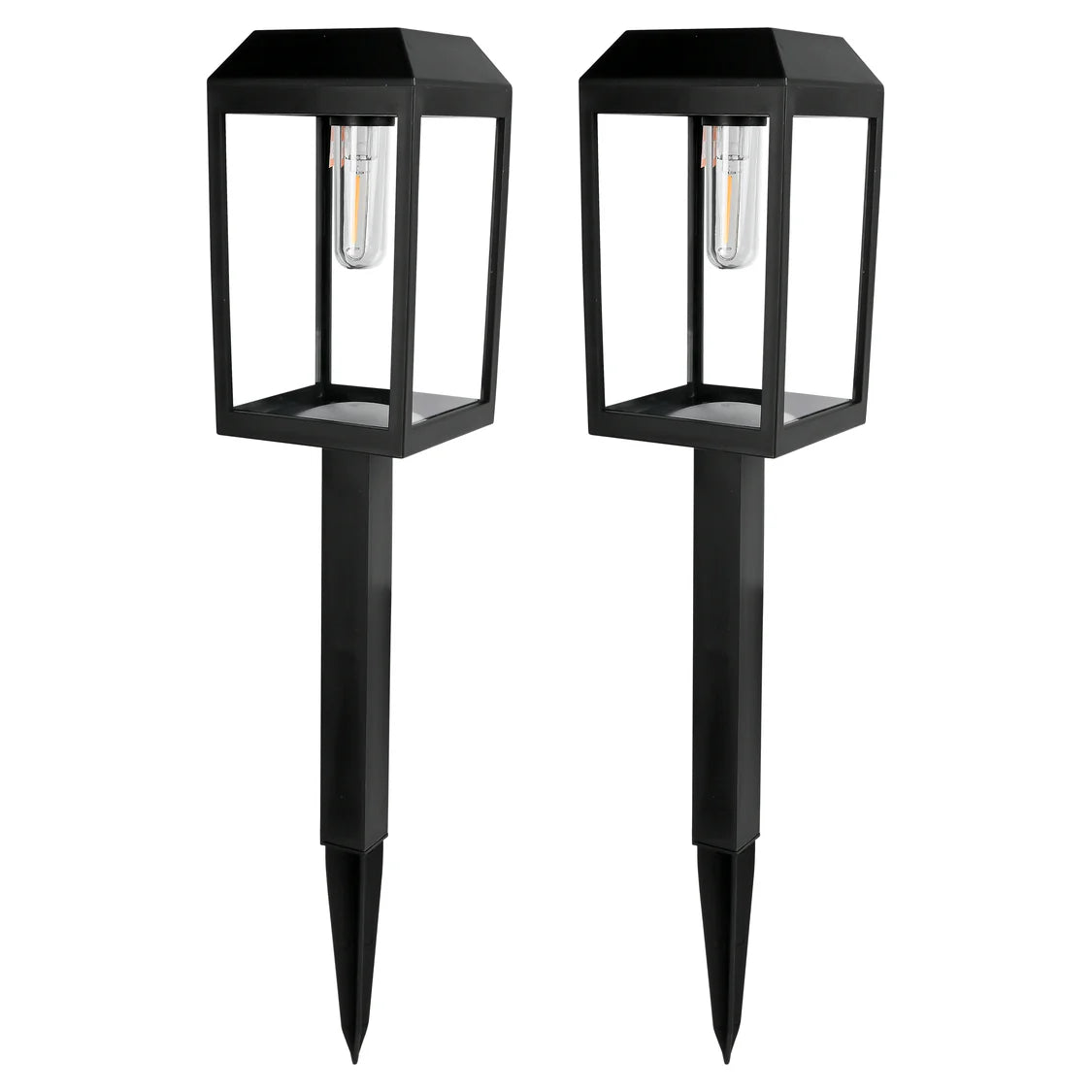 Solar Tuinlamp op Zonne-energie – 2-delig – IP44 – 8 uur licht – Zwart