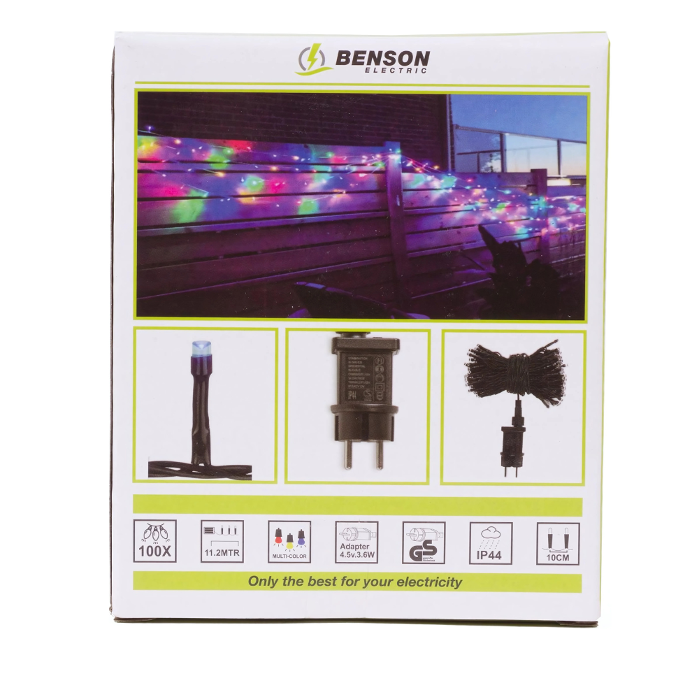 LED deco lichtsnoer kleur 100 LED 11.2 mtr