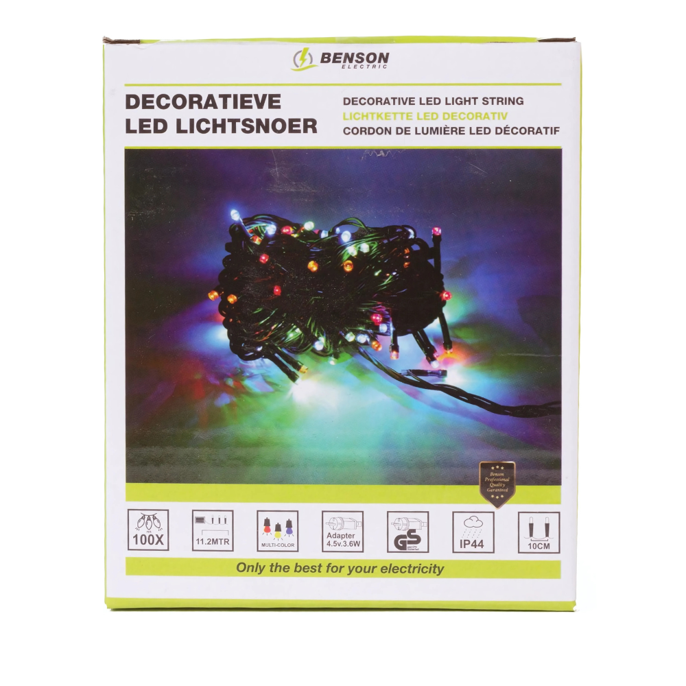 LED deco lichtsnoer kleur 100 LED 11.2 mtr