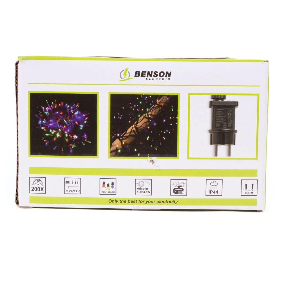 LED diamant lichtsnoer kleur 200 LED 24 mtr IP44
