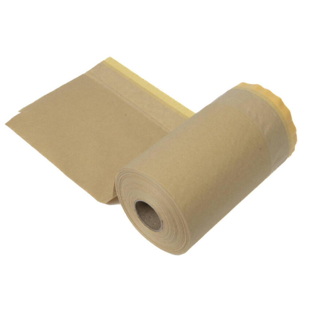 Afdekpapier met tape 250 mm x 30 mtr