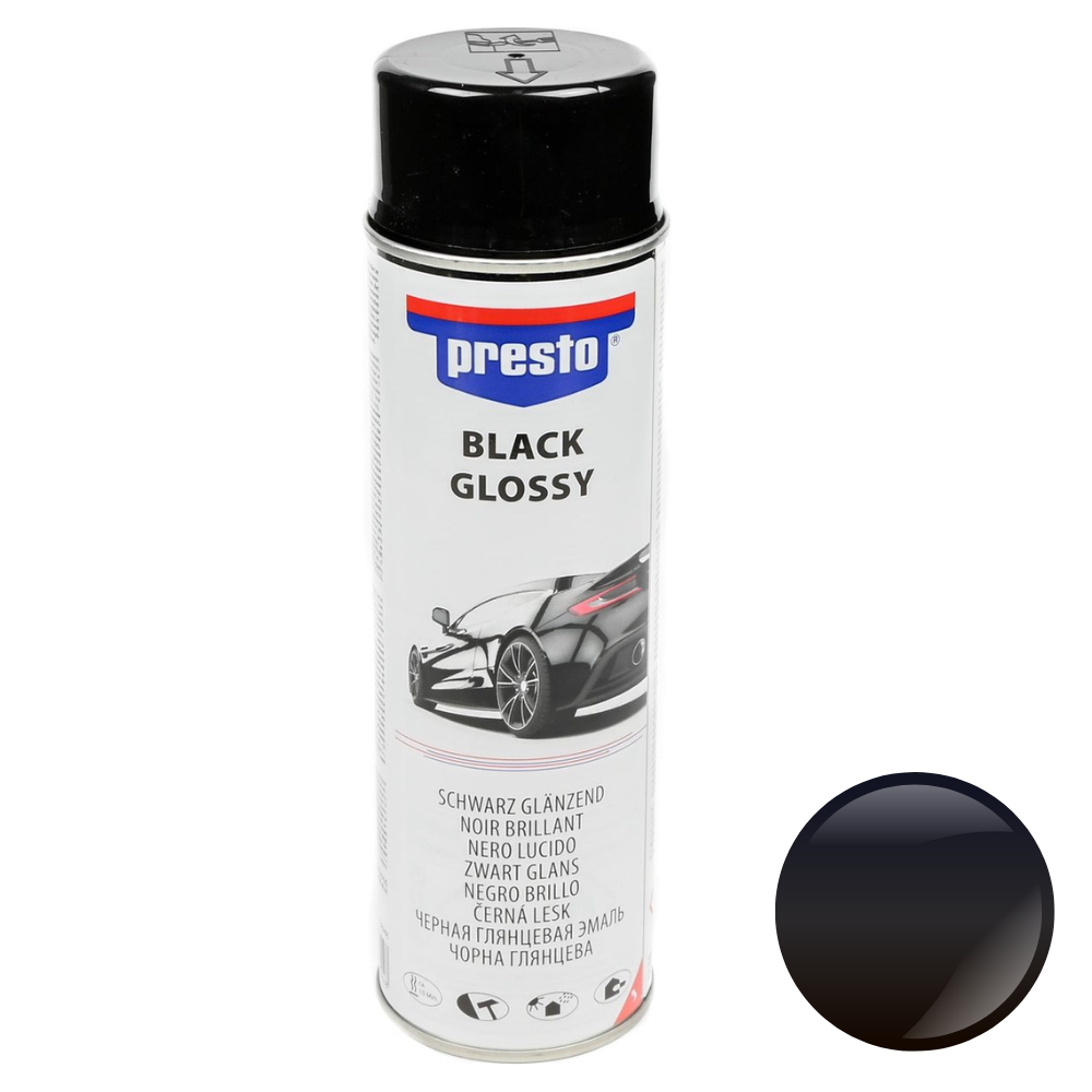 Presto Verf Spuitbus zwart Glans lak 500ml