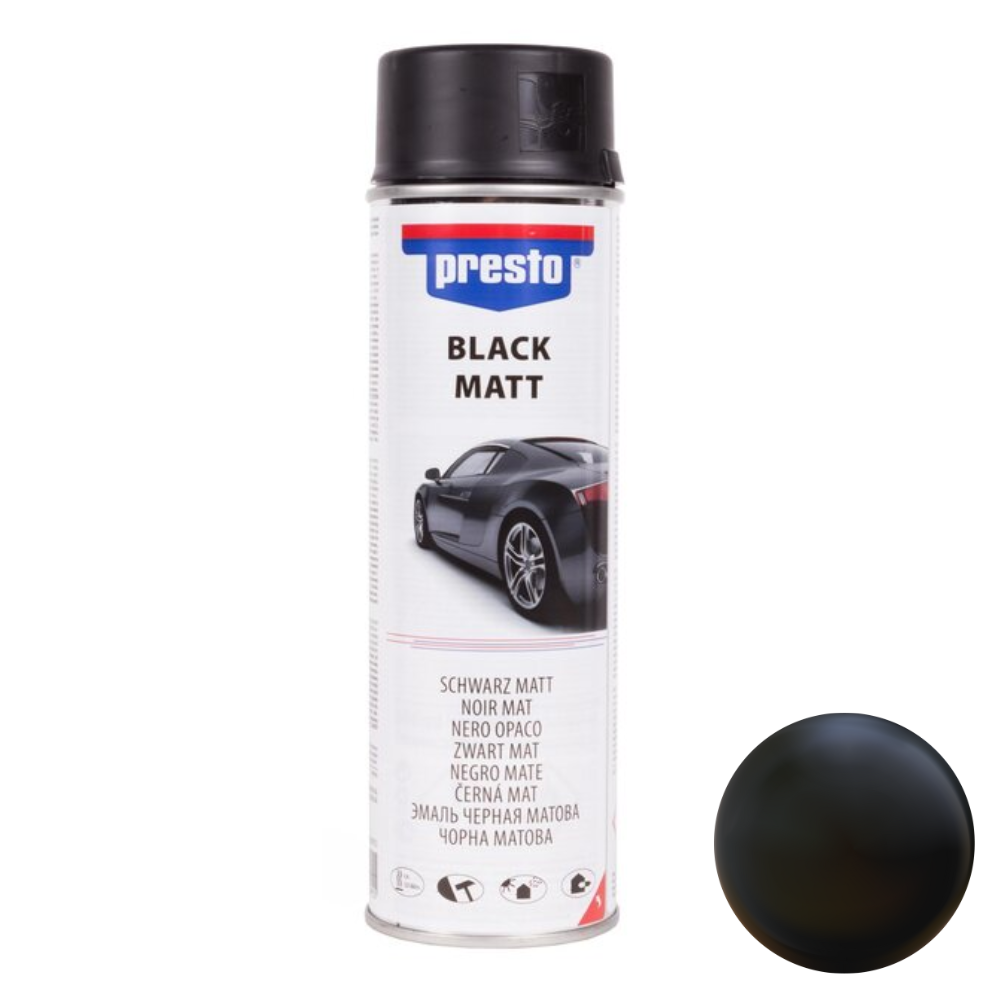 Presto Verf Spuitbus zwart mat lak 500ml