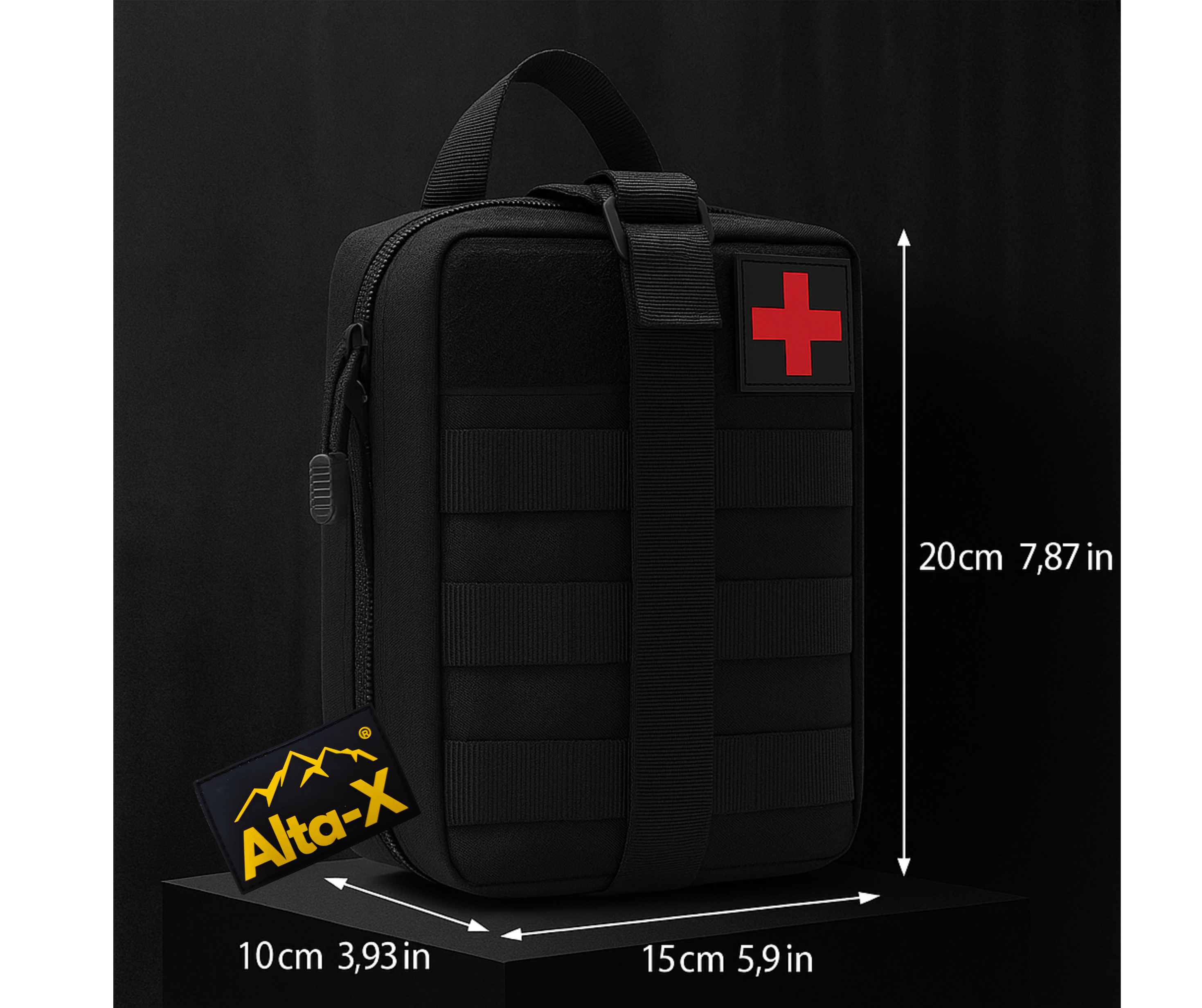 Alta-X - Tactische Heuptassen, Molle EDC Pouch - Wandelen, Kamperen, Reizen-Zwart