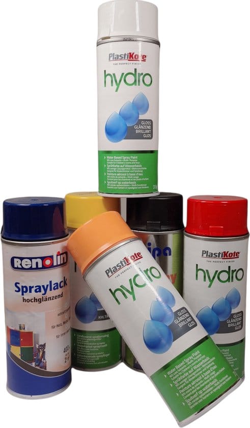 1 Spuitbus - Partij bekende merken Mix kleuren 400ml