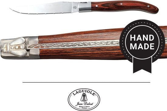 Laguiole steakmessen 6 delig i houten koffer