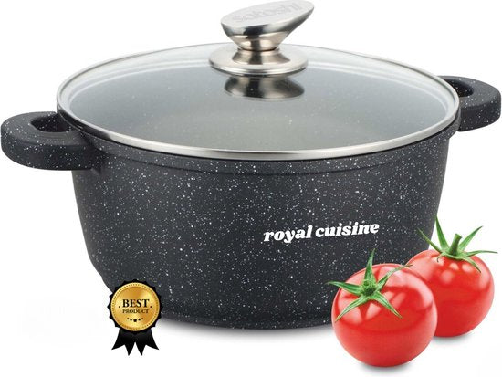 Royal Cuisine Amsterdam pan 40cm 19.5 Liter inductie met deksels -Steencoating - koudgrepen – zwart