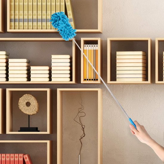 Microvezelplumeau uittrekbaar, met de hand wasbaar, stofborstel met telescoopstang