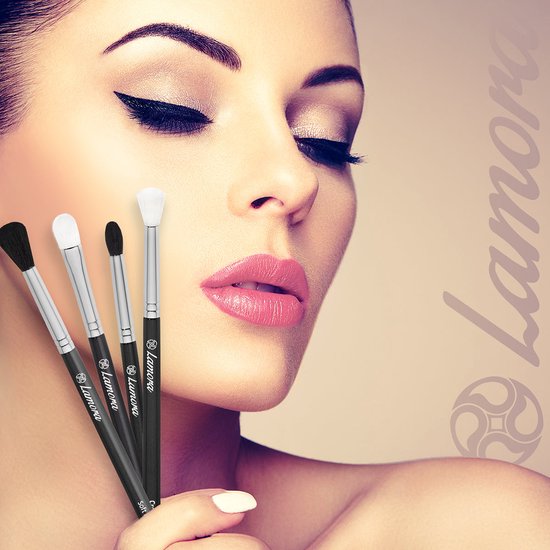 Lamora Oogschaduw Blending Kwasten Set – 4-Delig | Vegan & Cruelty Free