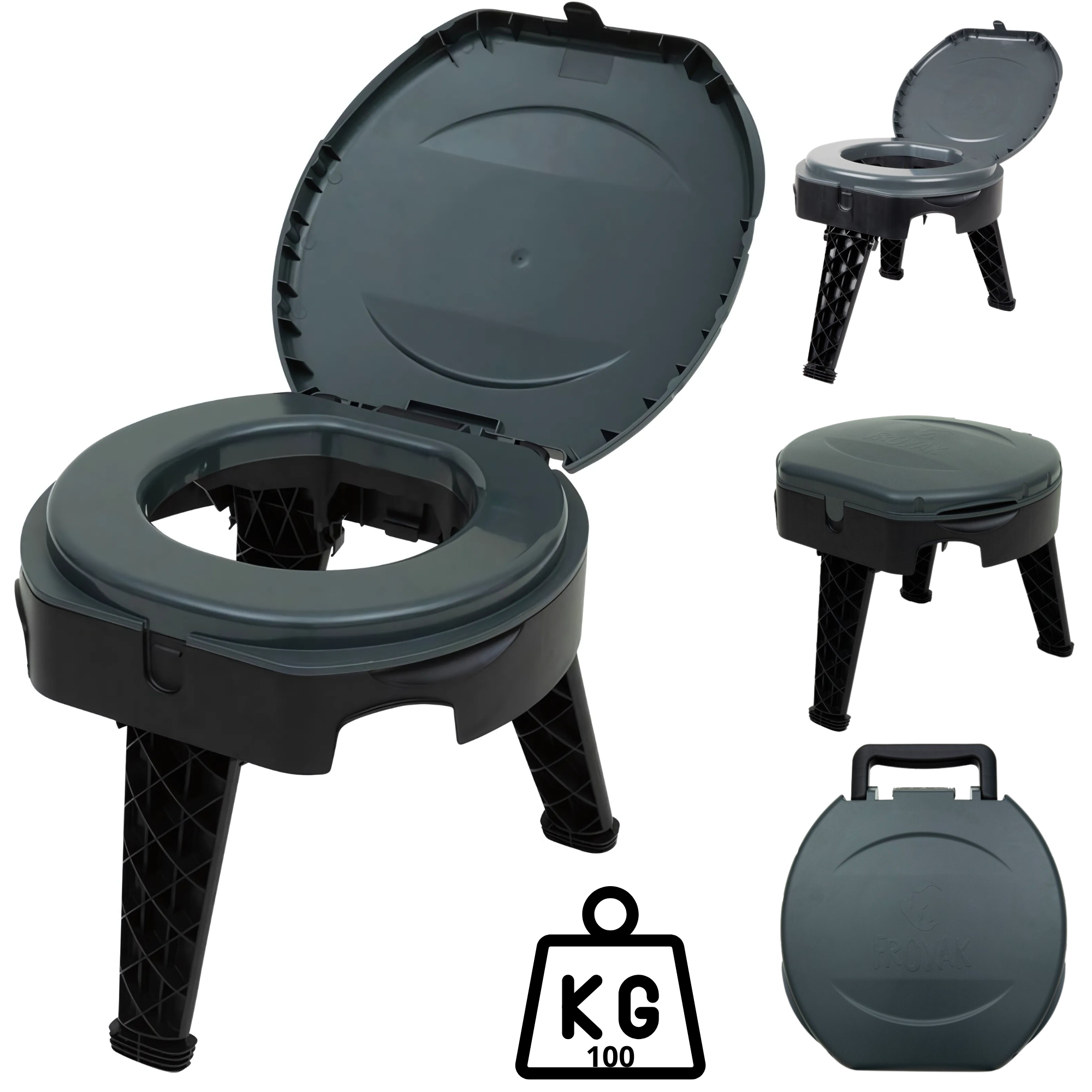 Draagbaar toilet - Camping wc - Camping toilet - Draagbaar toilet - WC - Opvouwbaar - Draagvermogen 100 KG