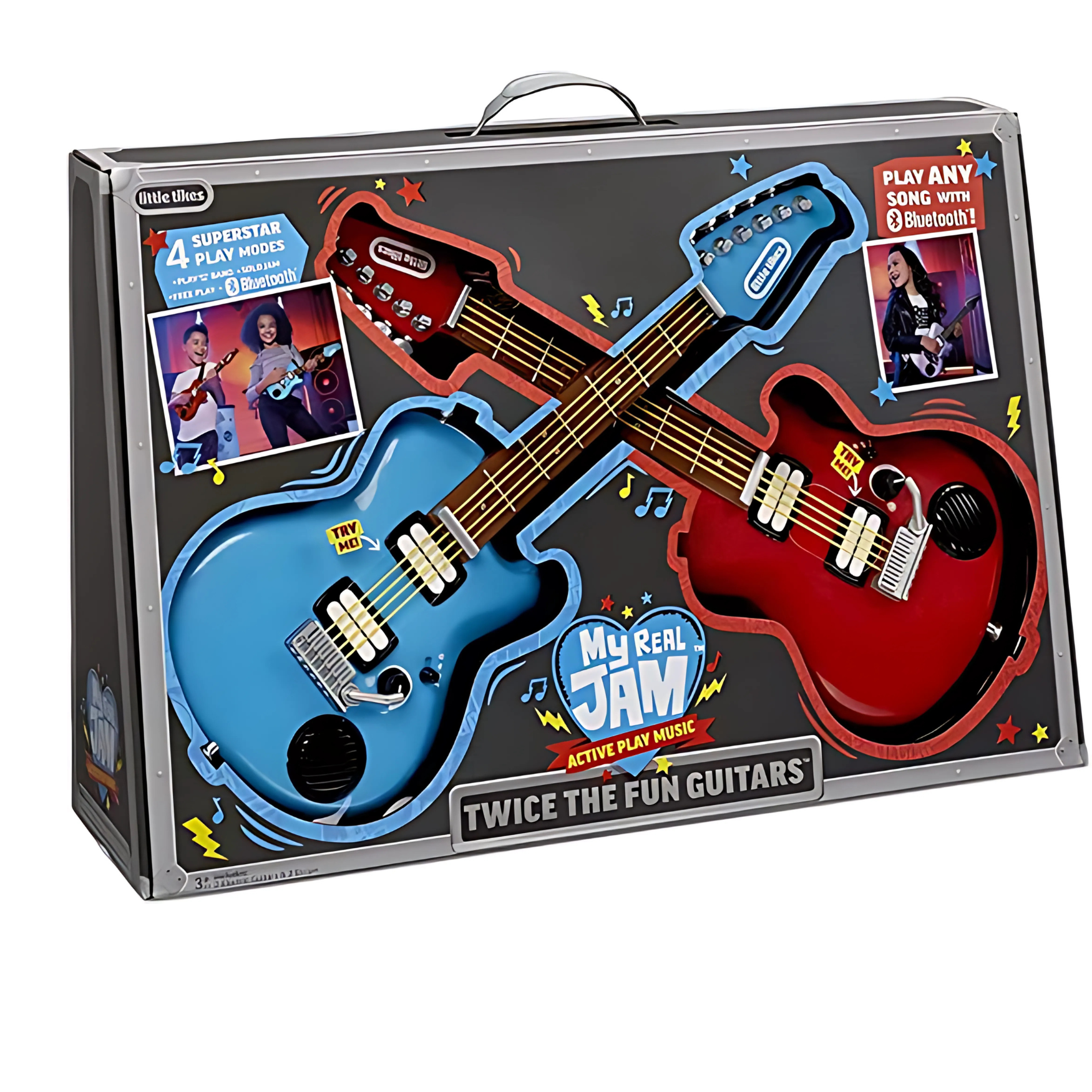 Little Tikes My Real Jam™ Twice The Fun Guitar™ - Speelgoedinstrument - 2 Speelgoedgitaren - met Koffers