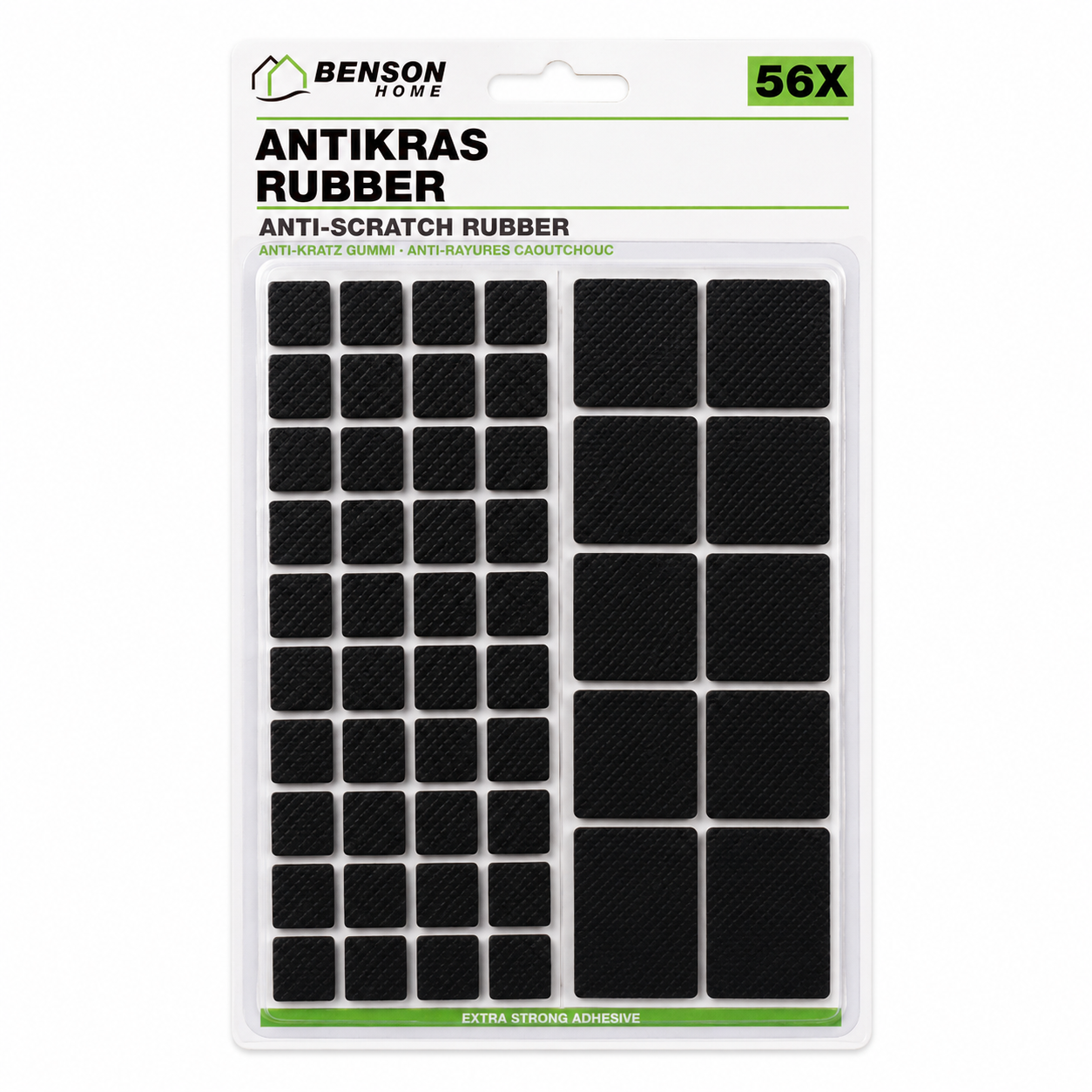 Antikras Meubelbeschermers 56-delig Zwart – Rubber Vloerbeschermers | 2 Maten