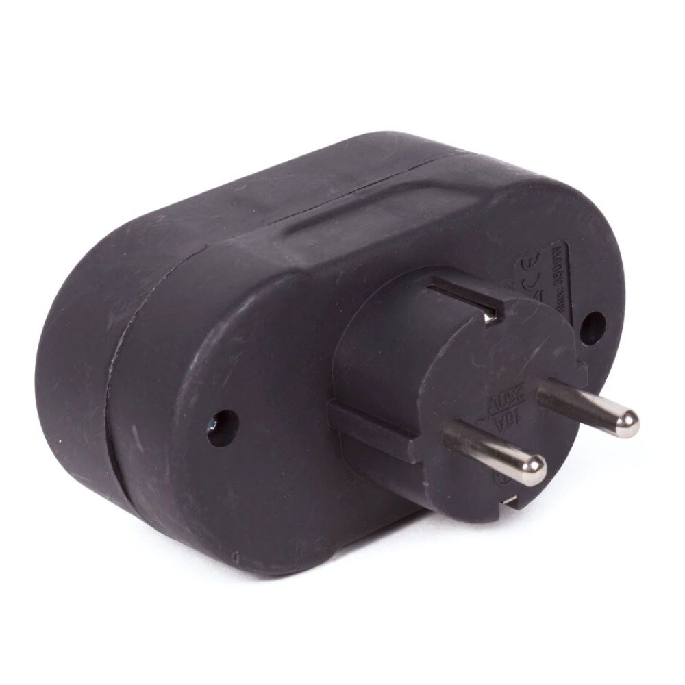 Stekker Duo Verloop + Ra (horizontaal) Zwart