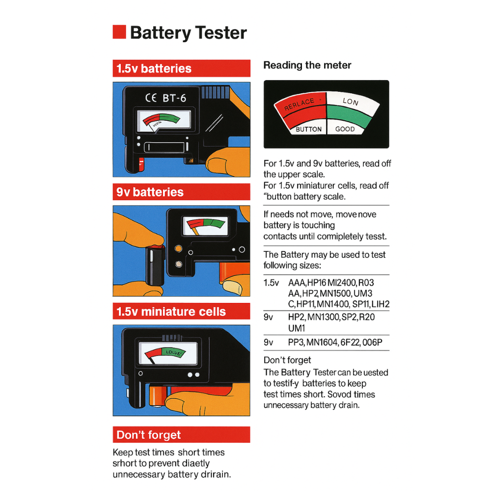 Multifunctionele lamp - Zekering en Batterijtester