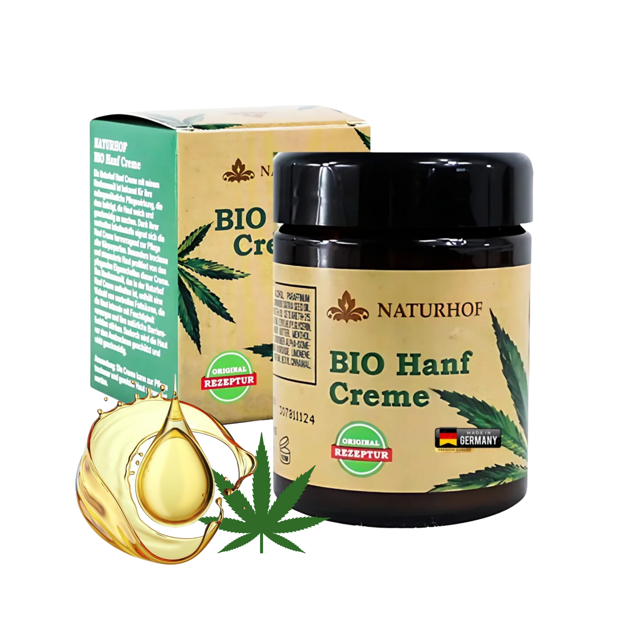 Bio Hennepcrème van Naturhof (100 ml) NIEUW! Gewrichten en spieren, hoogwaardige natuurlijke crème