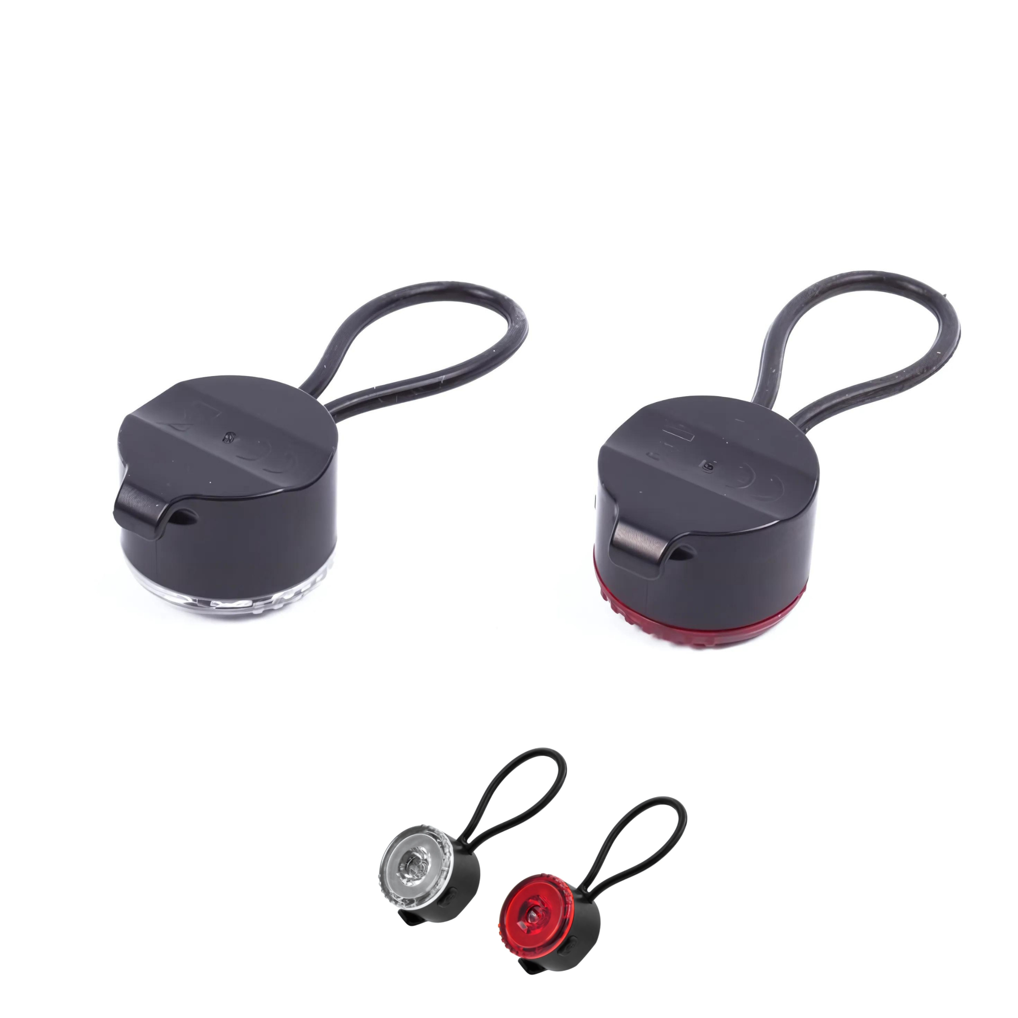 Benson Ronde LED fietslamp set - 3 lichtstanden - 2-delig - 30 x 24 x 30 mm