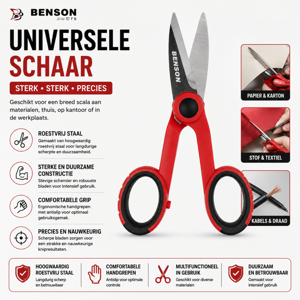 Benson Allesknipper 140mm – Universeel voor Werk, Huis & Tuin – RVS Bladen