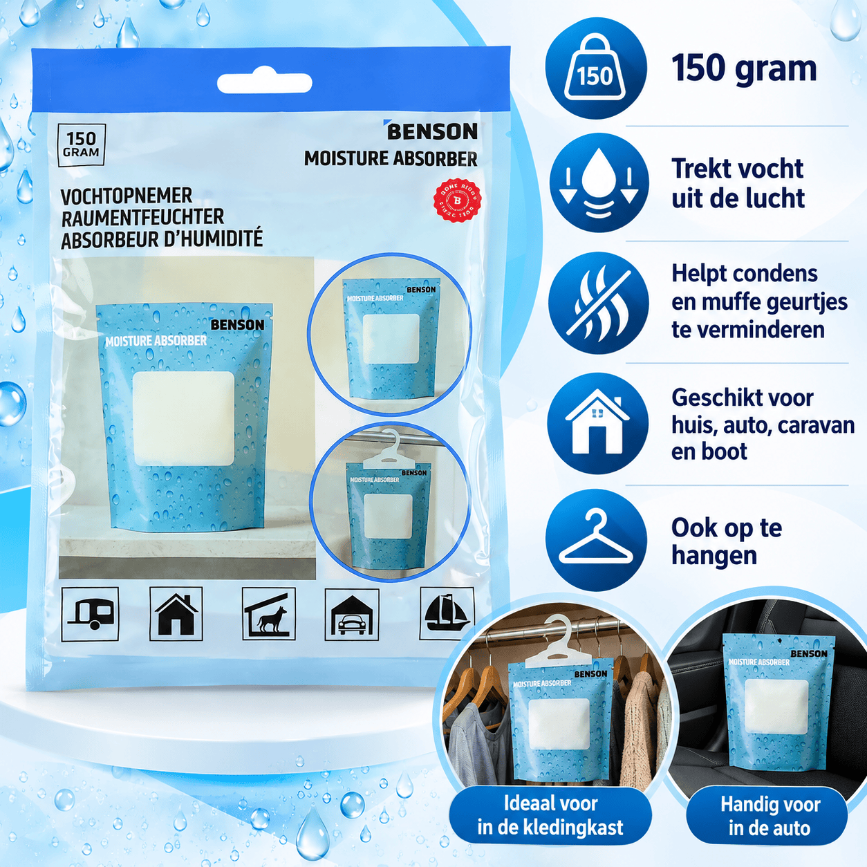 Vochtvanger Stazak 150 g – Staand of Hangend te Gebruiken