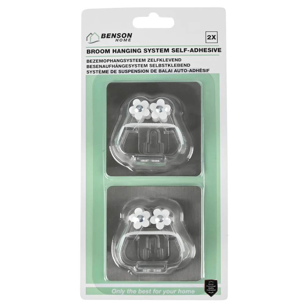Bezemophangsysteem zelfklevend zilver 2 dlg