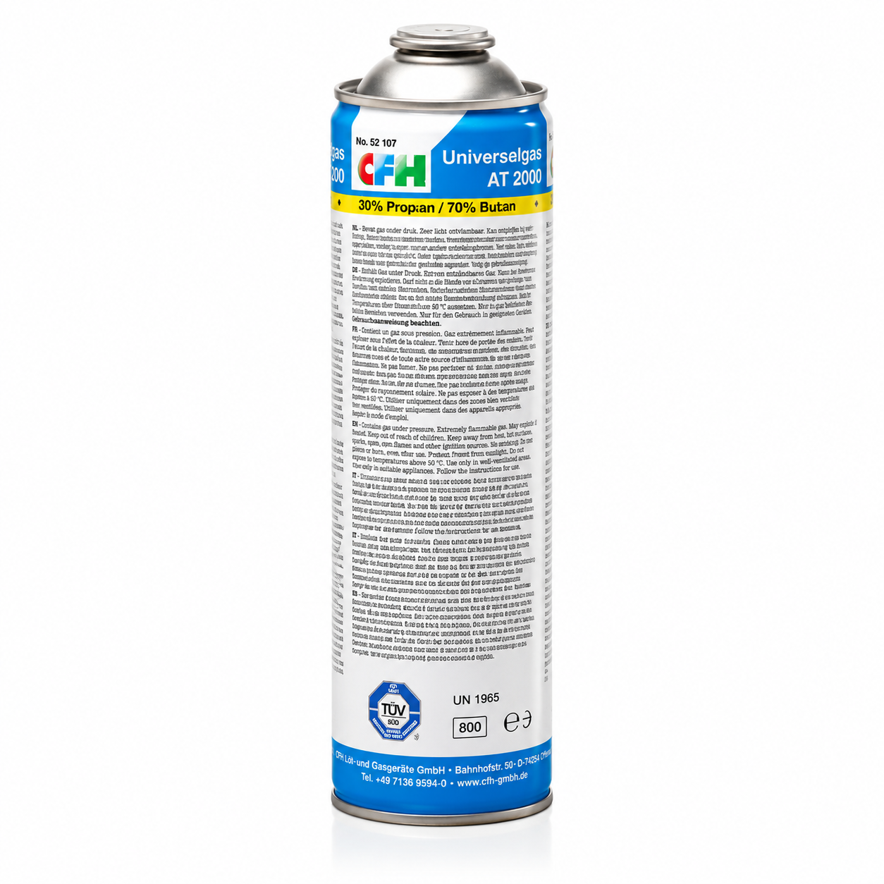 CFH Gasbus AT2000 330g / 600ml – Propaan/Butaan voor Onkruidbrander & Soldeerbrander