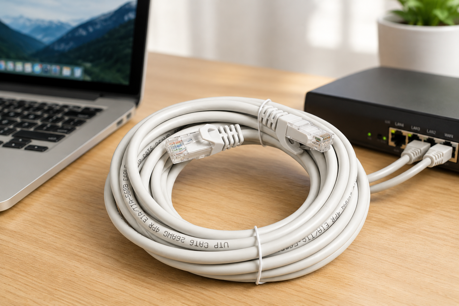 CAT6 U/UTP Netwerkkabel 10 Meter – RJ45 naar RJ45 – Tot 5 Gbps – Lichtgrijs
