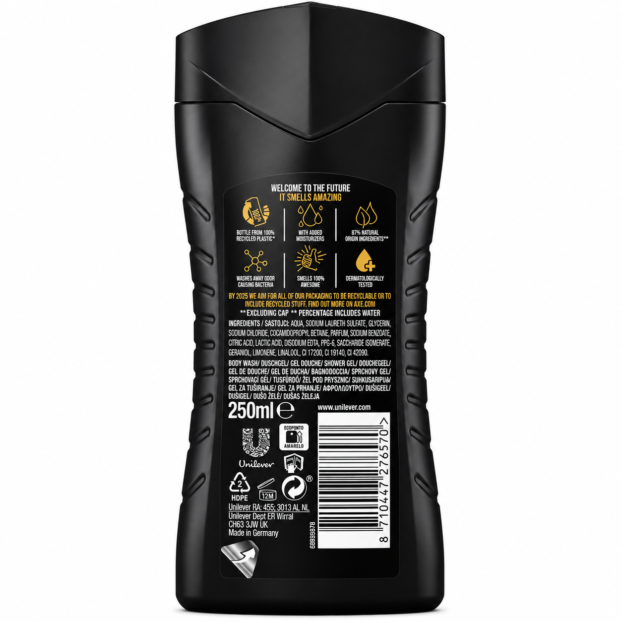 AXE Black 3-in-1 Douchegel & Shampoo 250ml — Frisse Houtachtige Geur voor Mannen