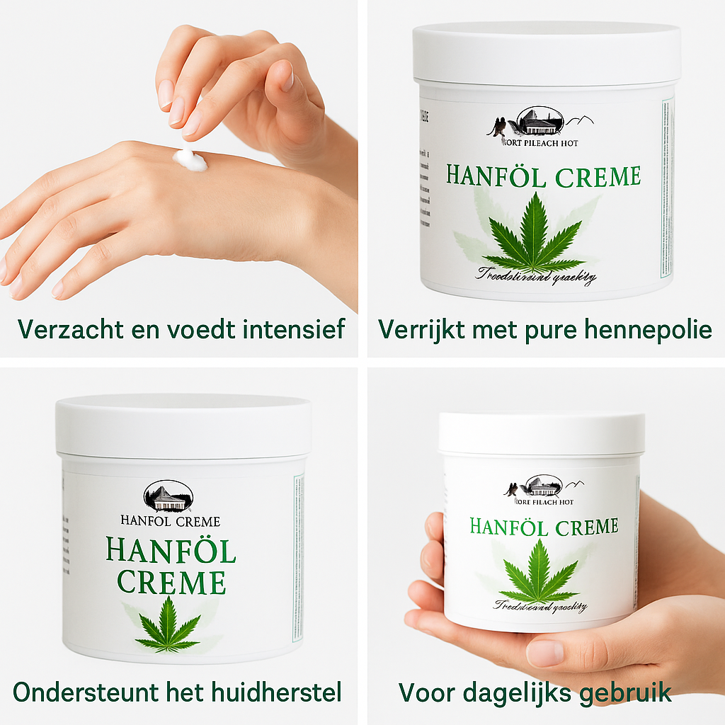 Hennep Creme 250 ml Pullach Hof Hennepoliecrème Huidcrème Huidverzorging Droge Huidverzorging