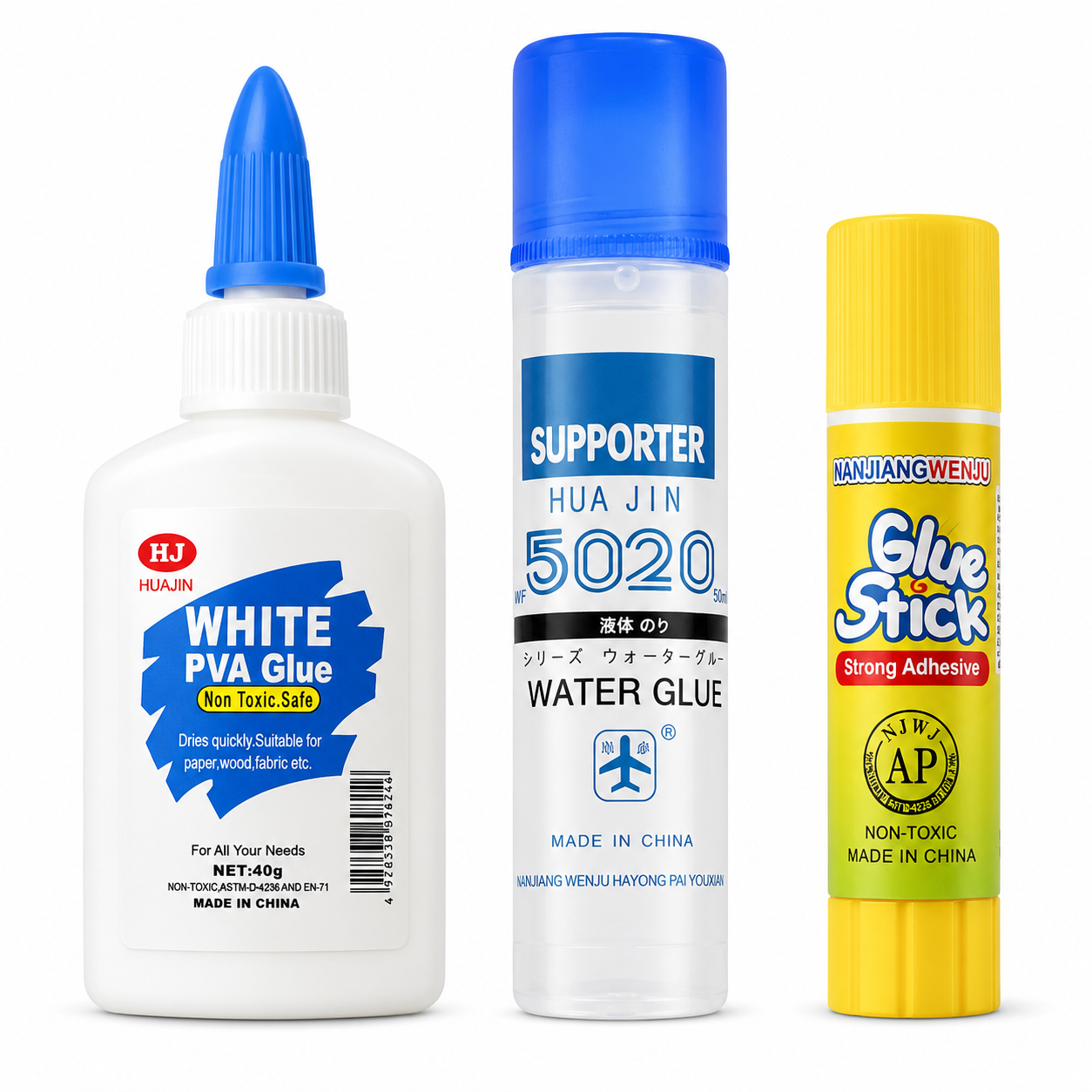 Lijmset 3-delig – Lijmstift, Vloeibare PVA Lijm en Lijmroller – Voor School, Kantoor en Hobby