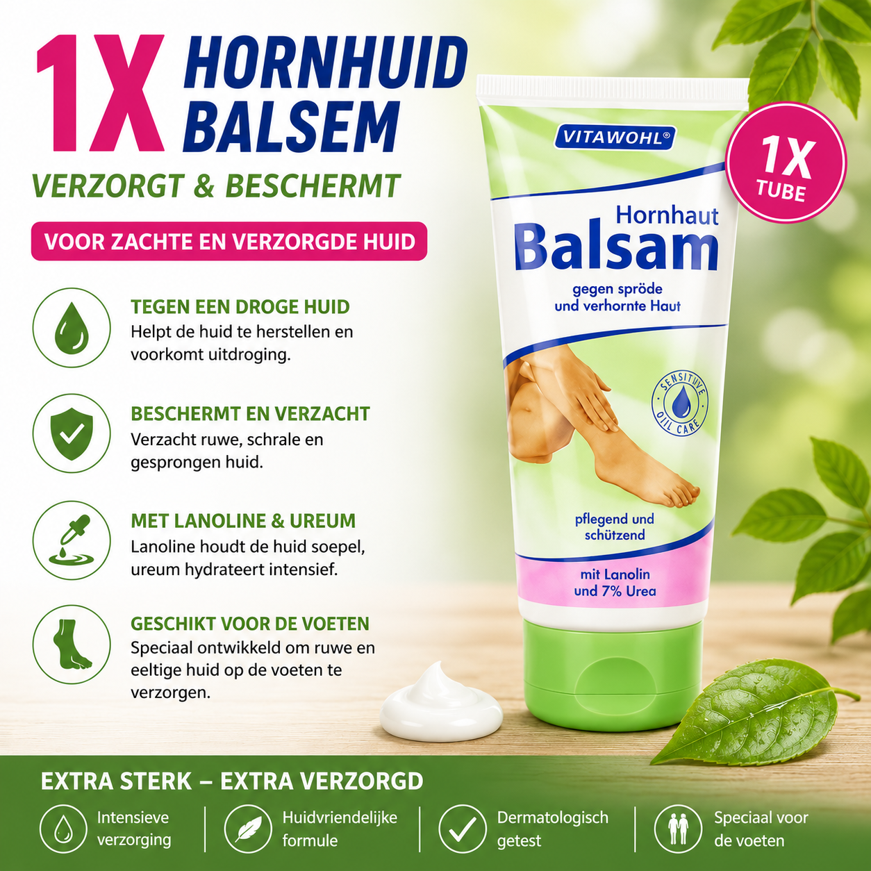 Vitawohl Eeltbalsem 100 ml – Met 7% Ureum & Lanoline – Voor Droge en Eeltige Huid