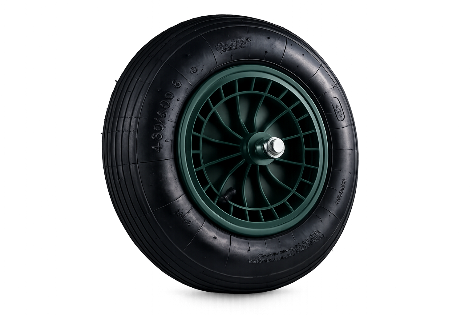 Kruiwagenwiel Complete Set Met As – 400×100 mm – 180 kg – Luchtband