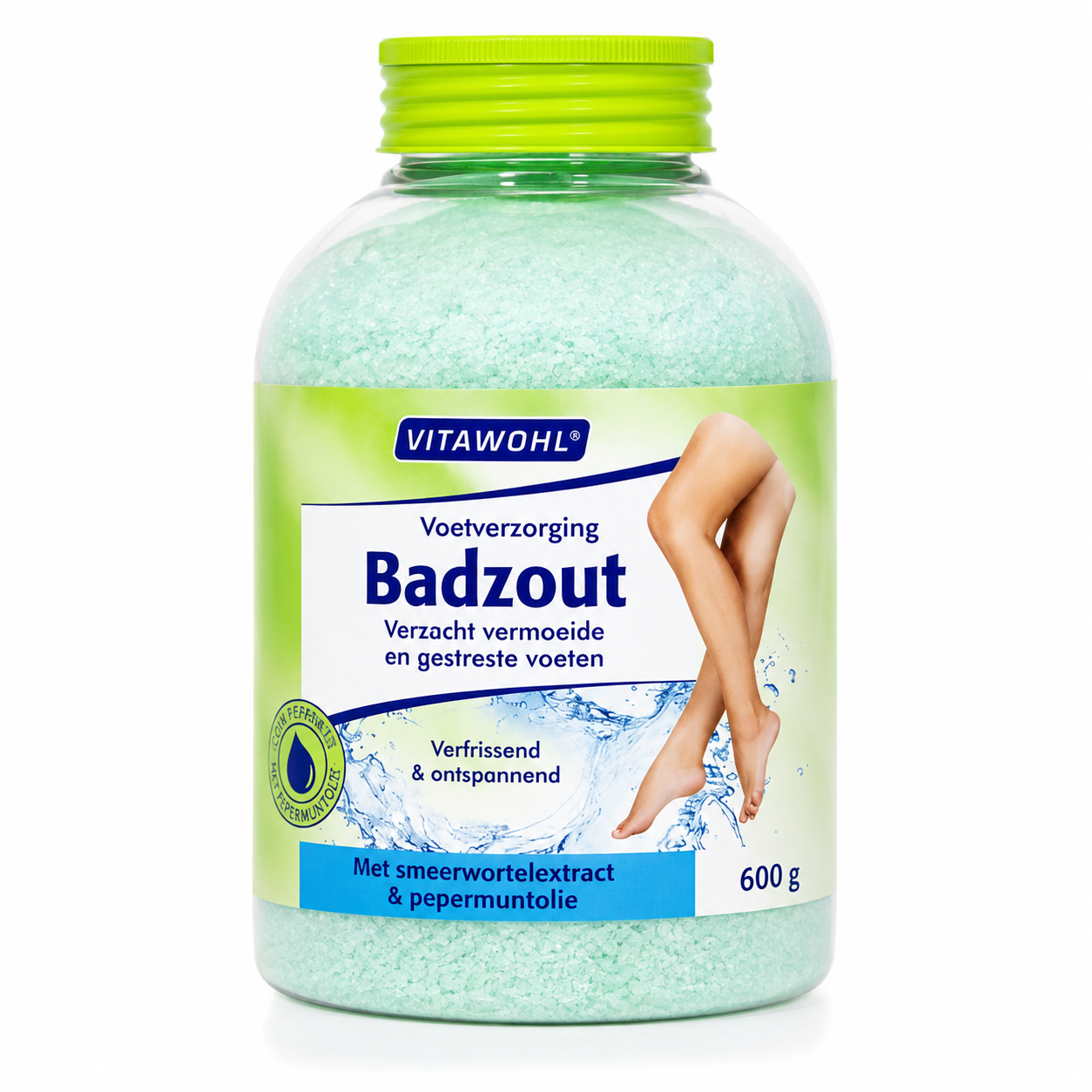 Vitawohl Voetverzorging Badzout 600g – Smeerwortel & Pepermunt