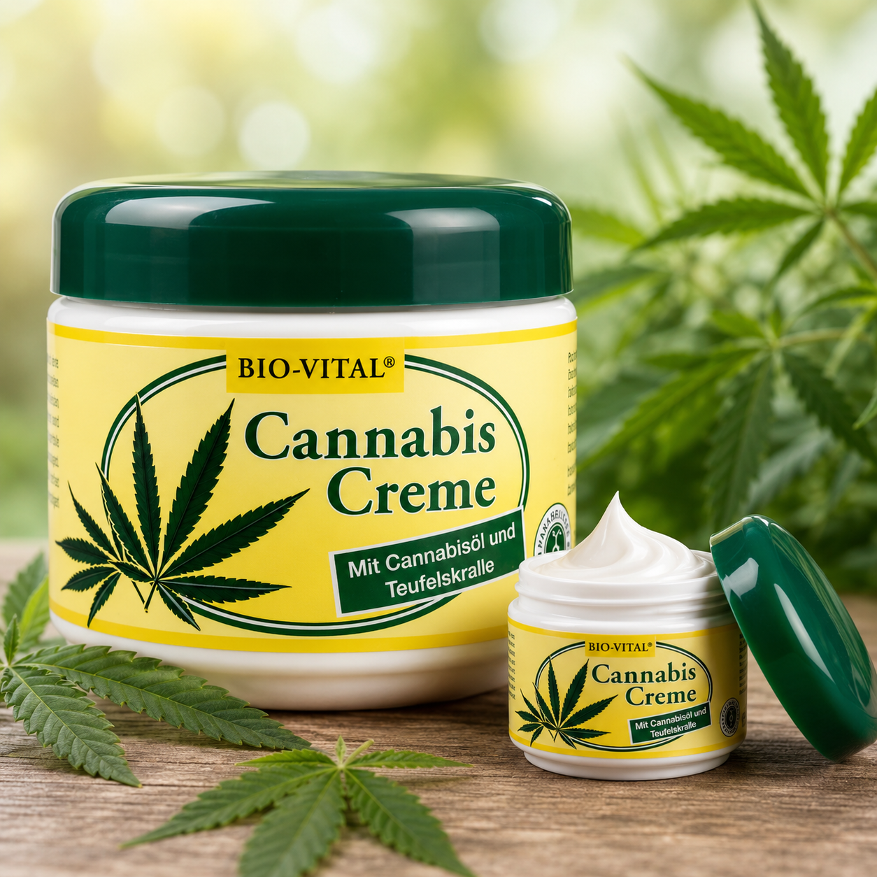 Bio-Vital Cannabis Gezichtscrème - 125ml - Biologische Dag- en Nachtcrème met Hennepolie &amp; Kokosolie - Hydraterend &amp; Ontstekingsremmend