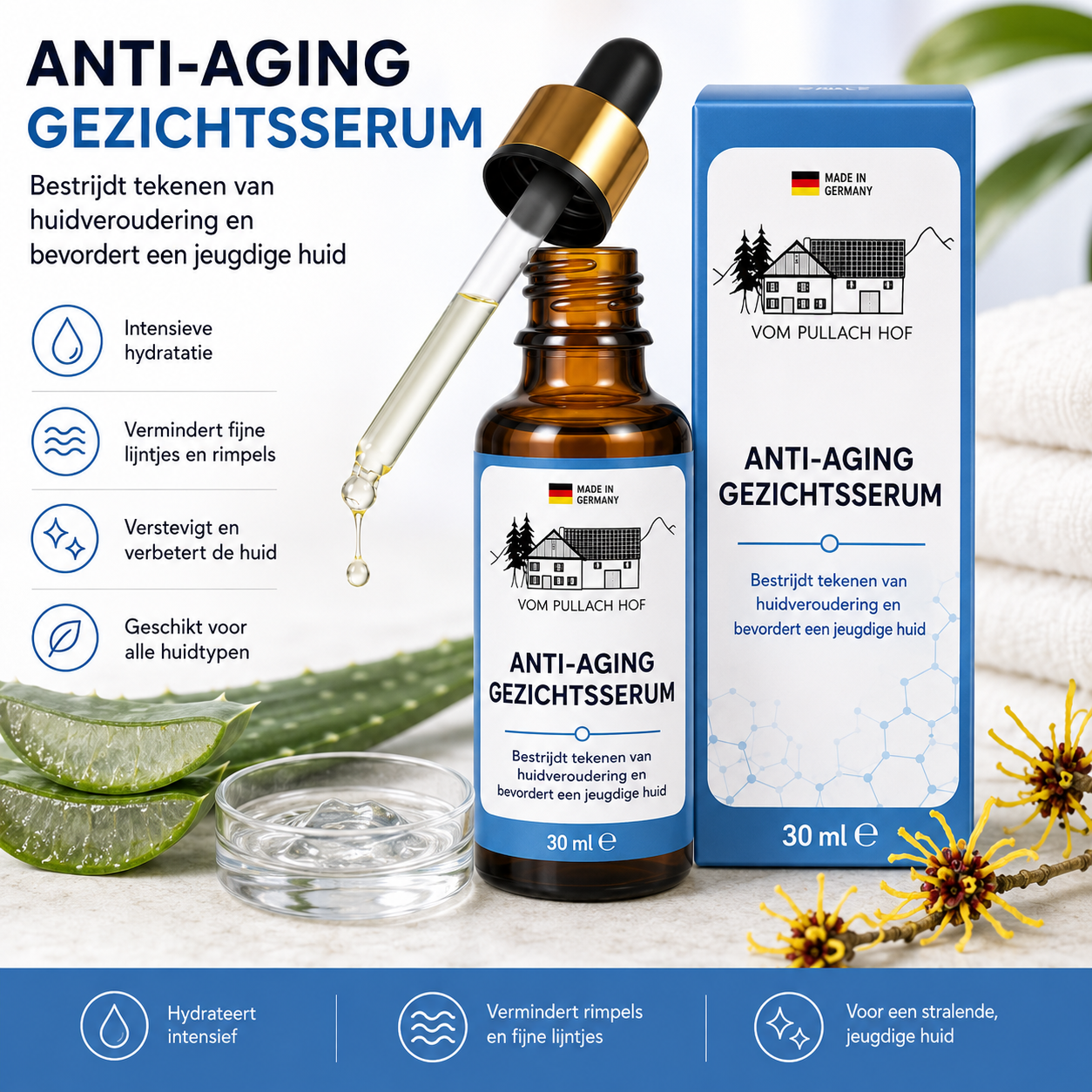 Pullach Hof Anti-Aging Serum 30ml – Intensief Gezichtsserum voor Stevige & Stralende Huid