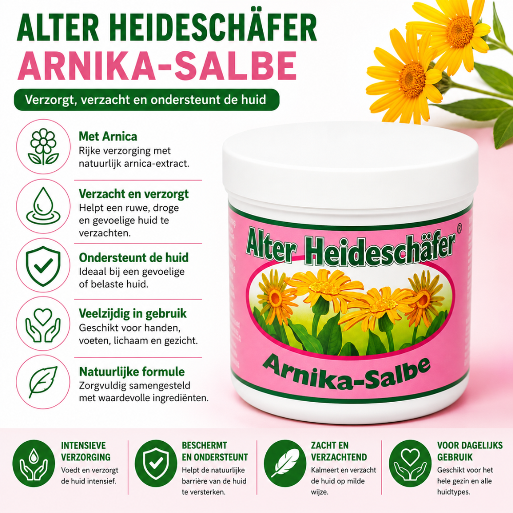 Heideschäfer Arnica Crème – 100 ml – Verzorgende Crème in Pot – Hydraterende Huidcrème voor Dagelijks Gebruik