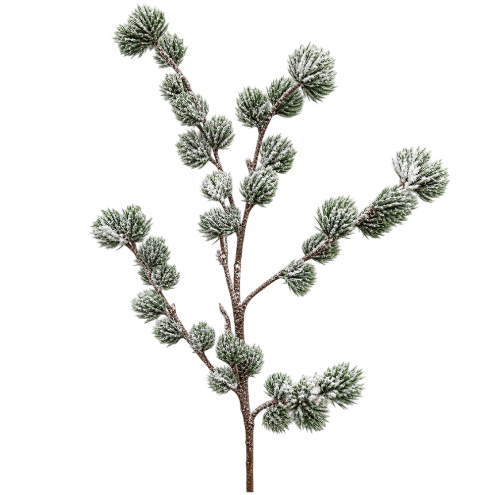 Larix Grey Green Kunsttak 86 cm met Sneeuw – Winterdecoratie | Kerstversiering | Interieurdecoratie