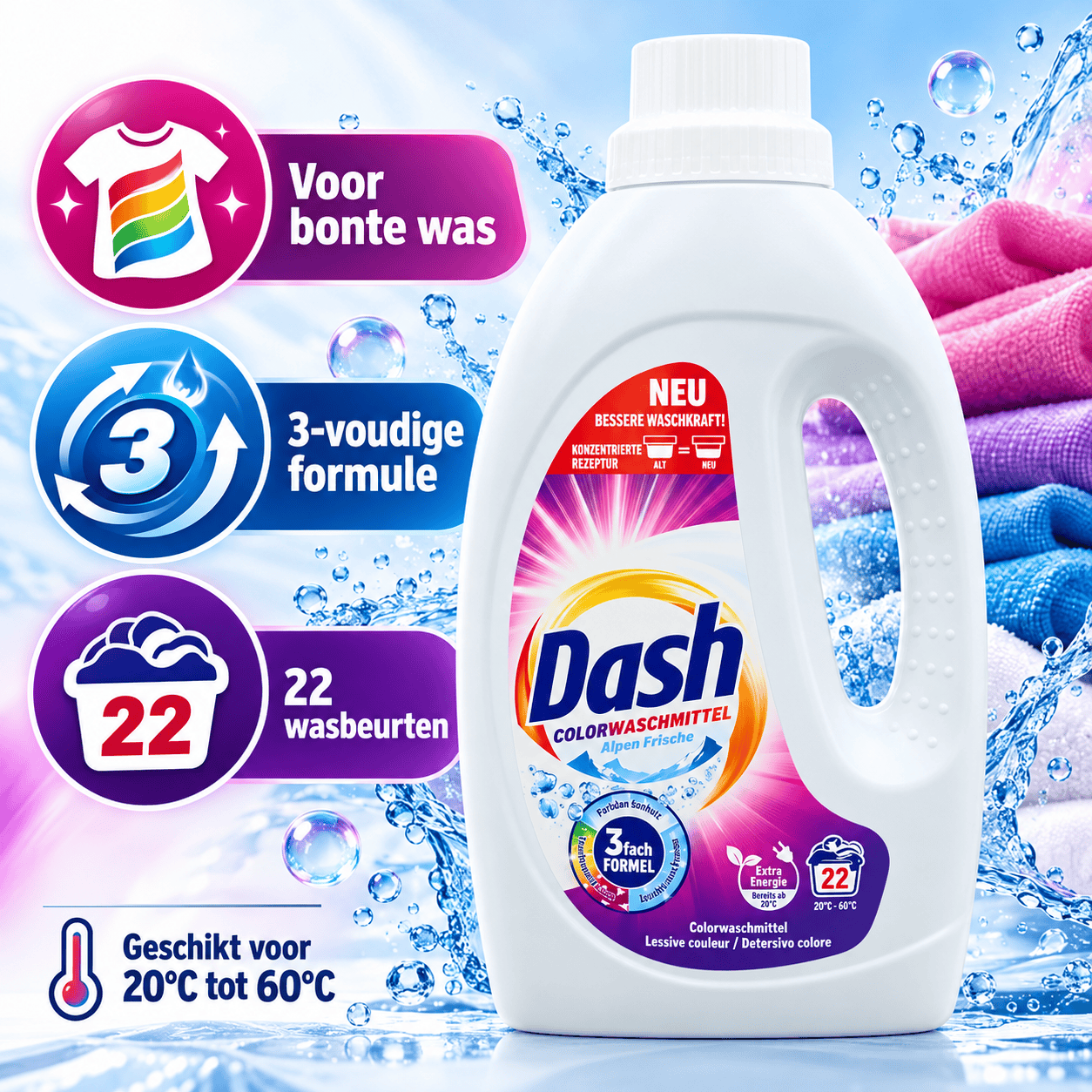 Dash Colorfrisch Vloeibaar Wasmiddel – 22 Wasbeurten