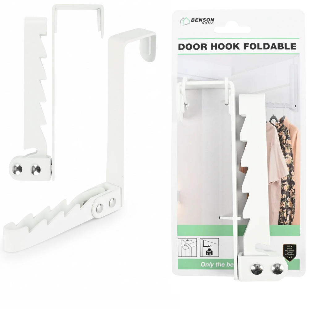 Deurhaak inklapbaar wit