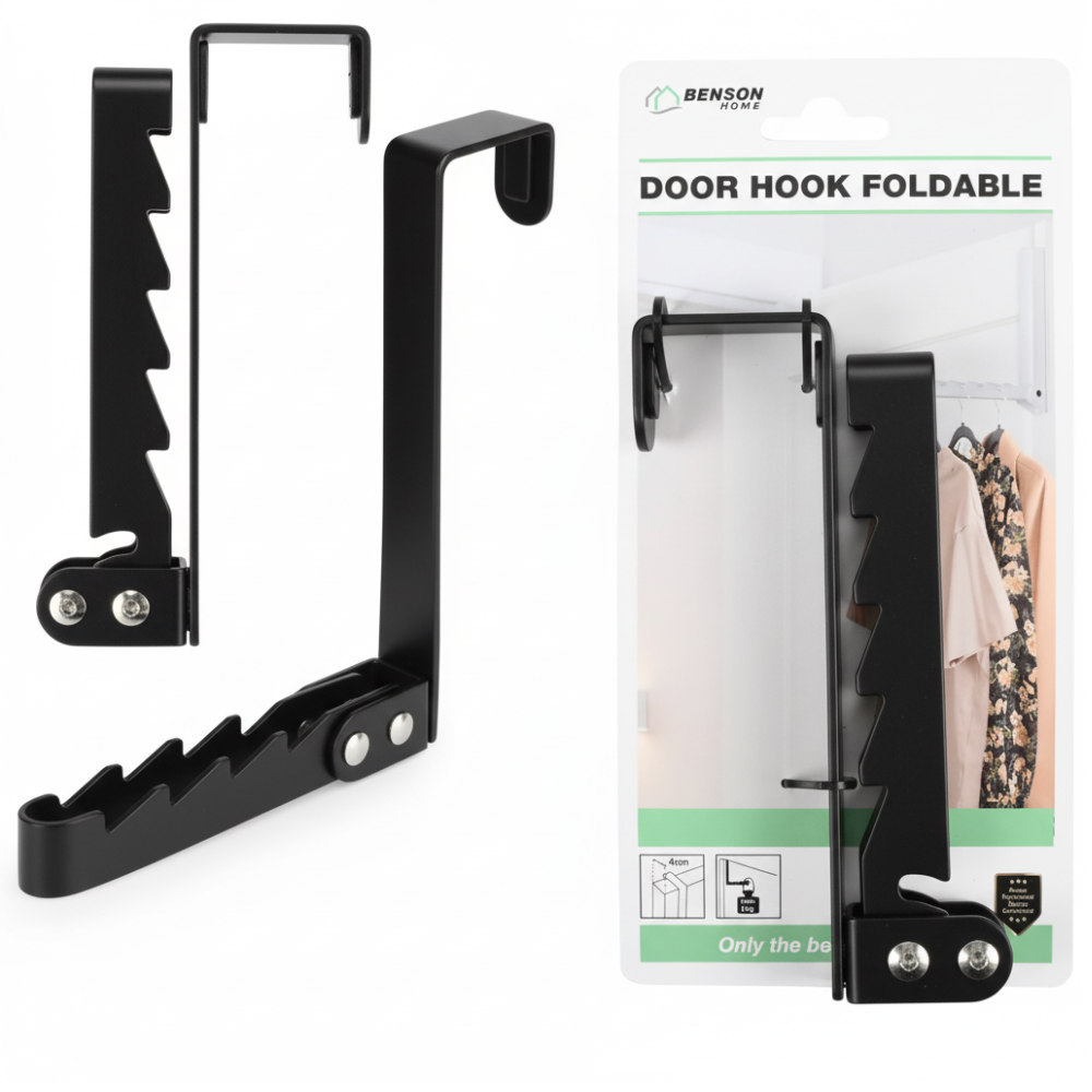 Deurhaak inklapbaar Zwart