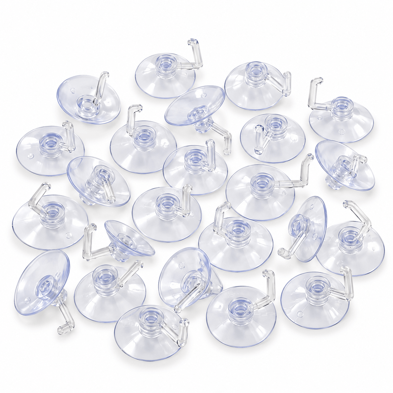Transparante Zuignaphaakjes Ø 2 cm – Set van 24 Stuks
