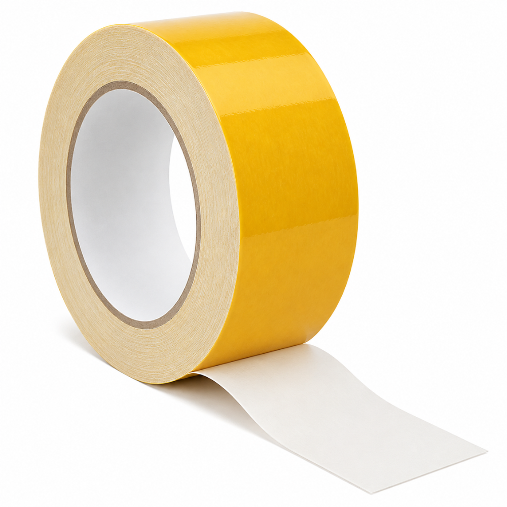 Dubbelzijdige Dun Weefseltape 5 cm x 25 m – Extra Sterk | Tapijttape Wit | 250 µm