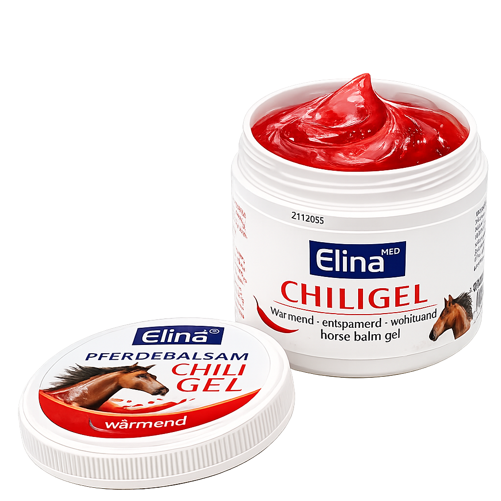 Elina Med Paardenbalsem Chili Gel 500ml – Verwarmend | Spieren & Gewrichten
