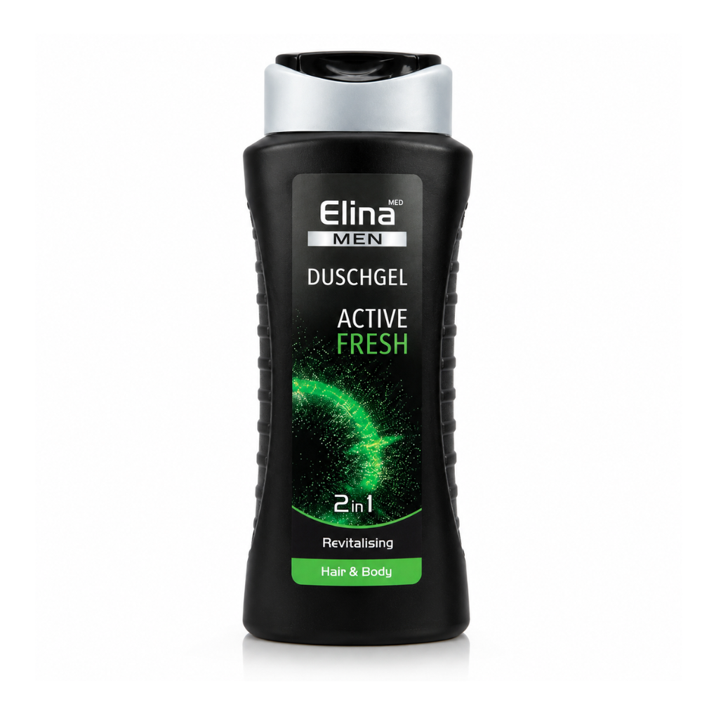 Elina 2-in-1 Active Fresh Douchegel & Shampoo for Men – 300 ml – Douchegel en Shampoo – Frisse Mannelijke Geur