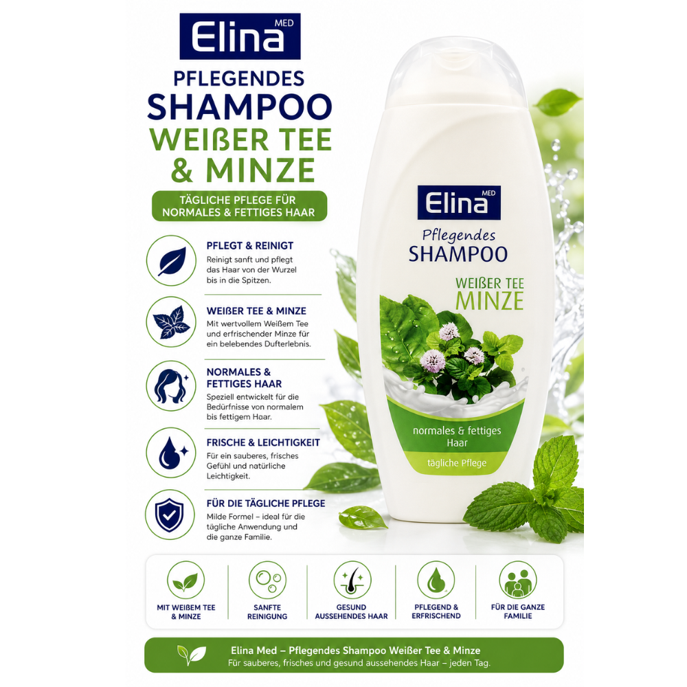 Elina White Tea & Mint Shampoo 300 ml