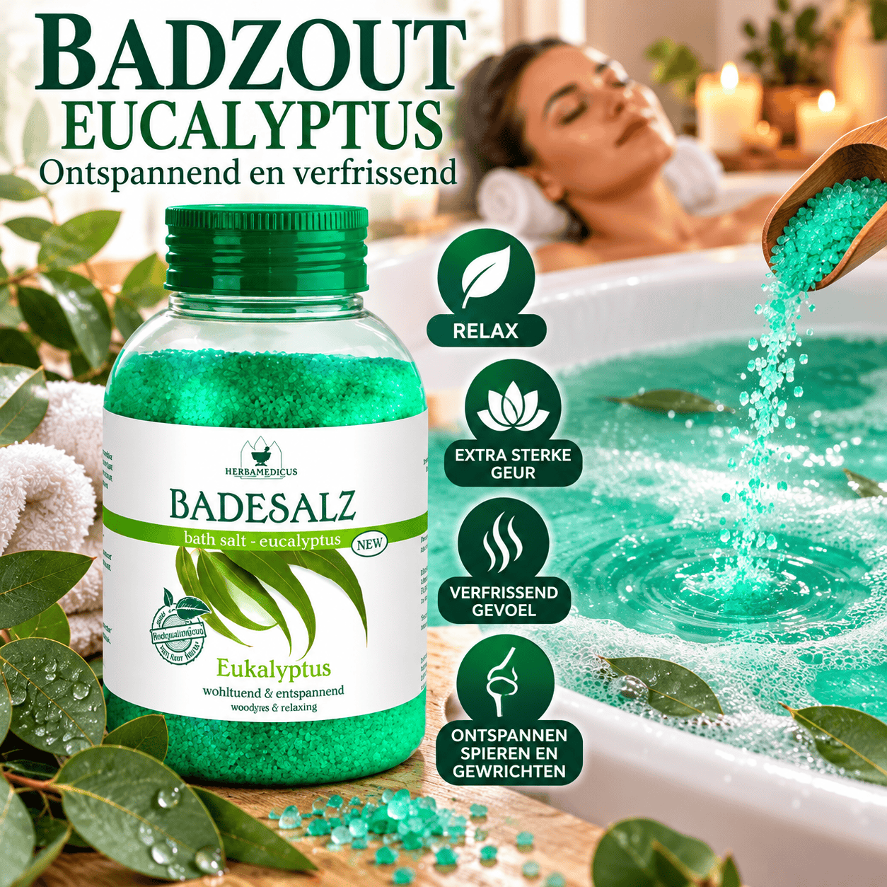 Herbamedicus Eucalyptus Badzout – 575 g