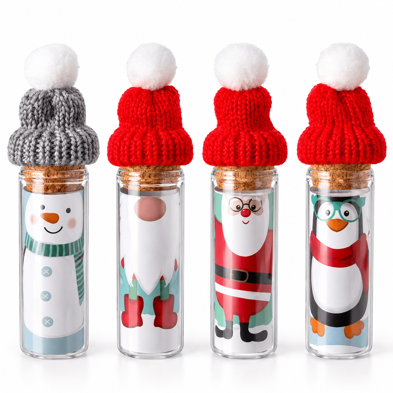 Geldcadeau Verpakking Kerst – Glazen Buisje met Wintermuts