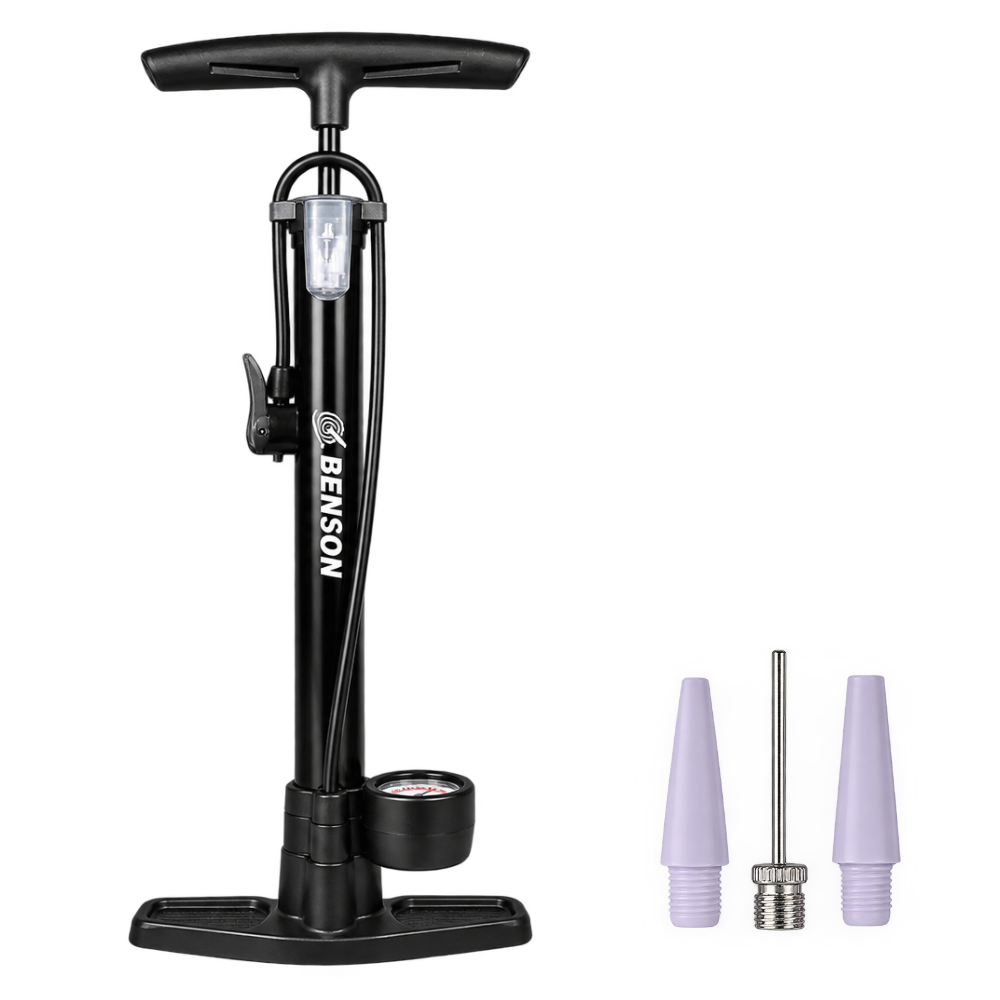Fietspomp met Manometer 8 Bar – Benson | Presta & Schrader | 65 cm Slang