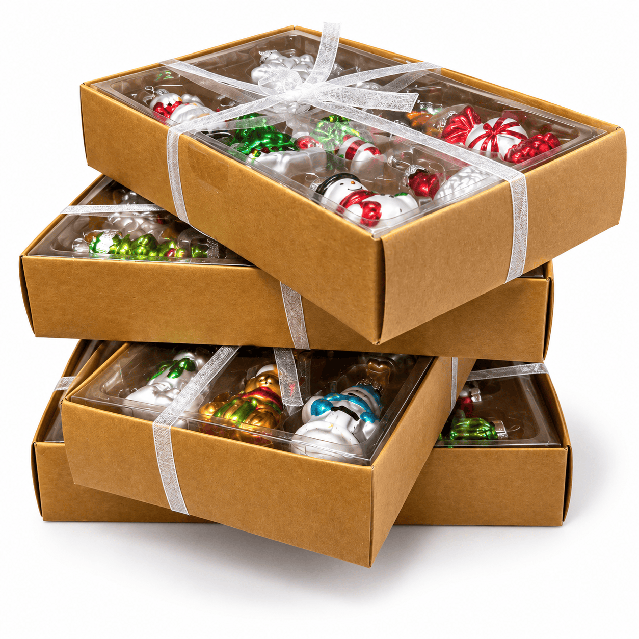 Kerstboomdecoratie Glas Figuren – Set van 9 Stuks, 6 cm