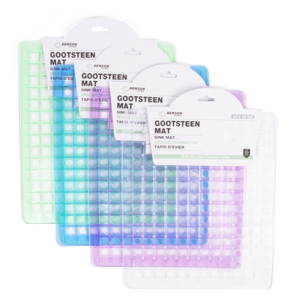 Gootsteenmat  Transparant Pvc Vierkant - 30 x 25cm